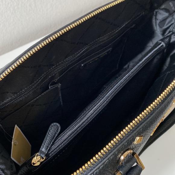 Michael Kors Riley studded pebble leather large satchel bag - Picture 5 of 7